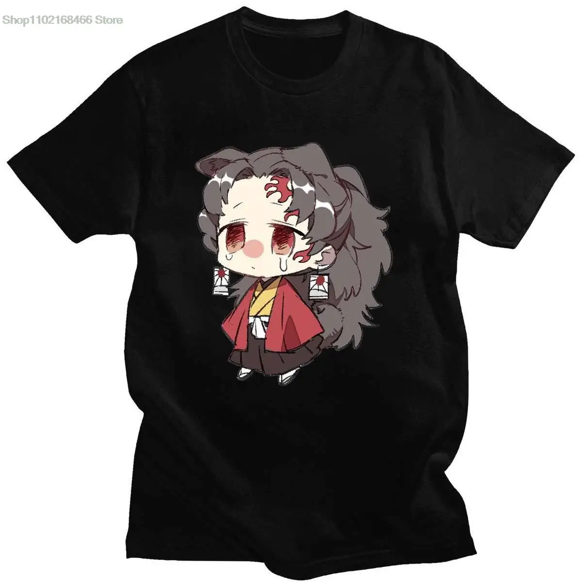 

Ghost Slayer Anime Q Version Character Shirt 14-Color Pure Cotton Round Neck Neutral T-Shirt Summer Casual Daily Short Sleeve