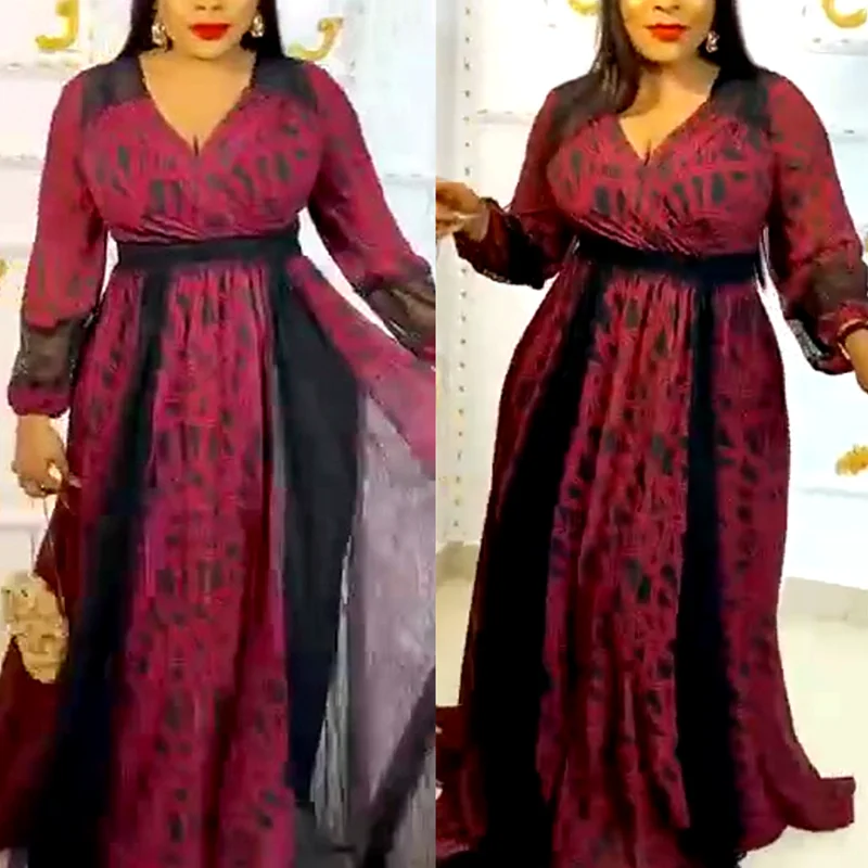 

African Dresses For Women Muslim Fashion Abaya Dashiki Long Maxi Dress Spring Ladies Traditional Africa Clothing Fairy Dreess