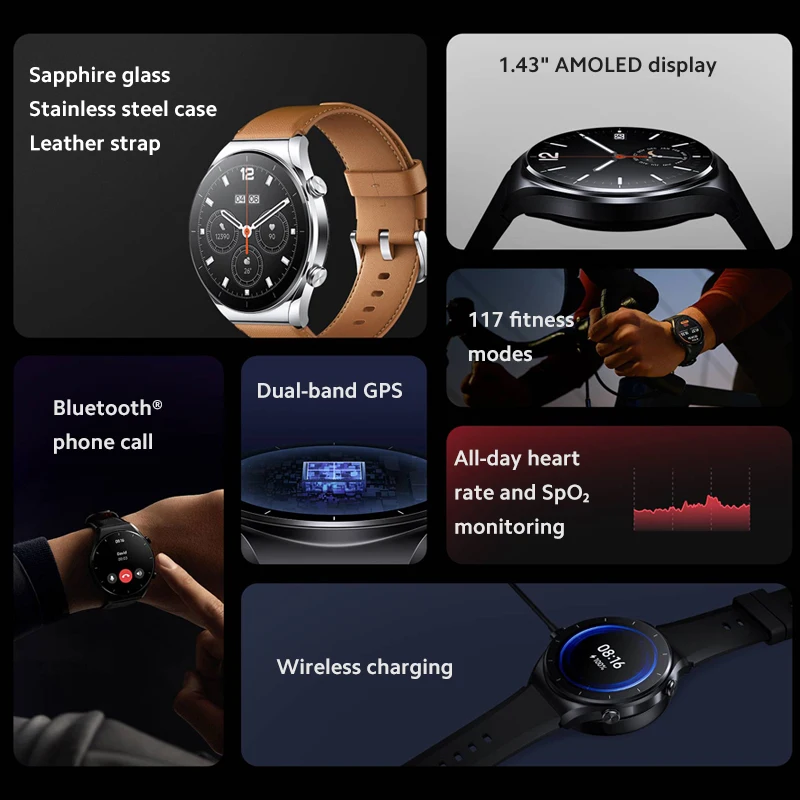 Глобальная версия Xiaomi Watch S1 GPS умные часы 1 43" AMOLED Сапфировый дисплей Кислород в
