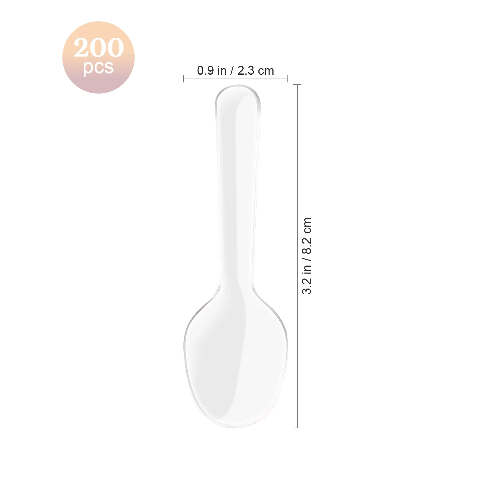 200 шт. пластиковые ложки одноразовые прозрачные легкие для торта мороженого