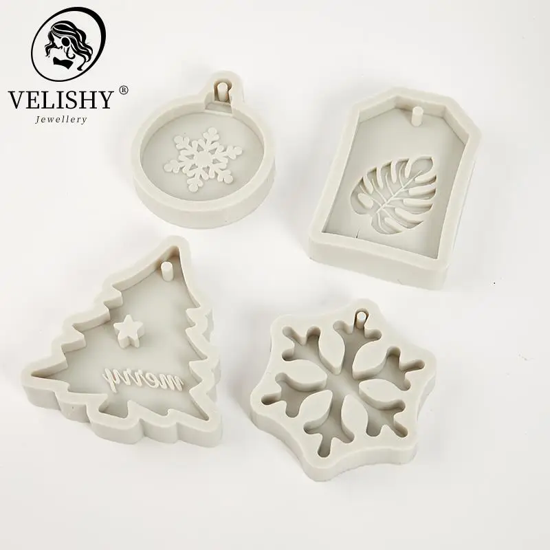 

Christmas Tree Aromatherapy Wax Silicone Mold Snowflake Elk DIY Aroma Gypsum Plaster Silicone Mould For Car Pendant