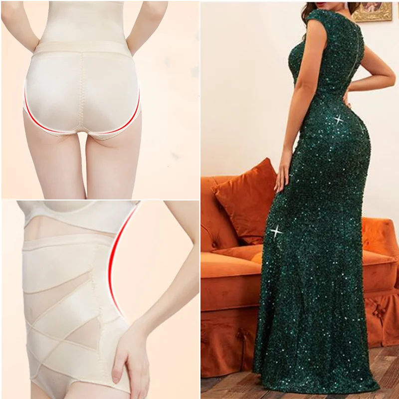 

High Waist Without Trace Cross Postpartum Flat Breathable Belly Pants Hip Push Up Pants Women Slim Body Shaping Underwear