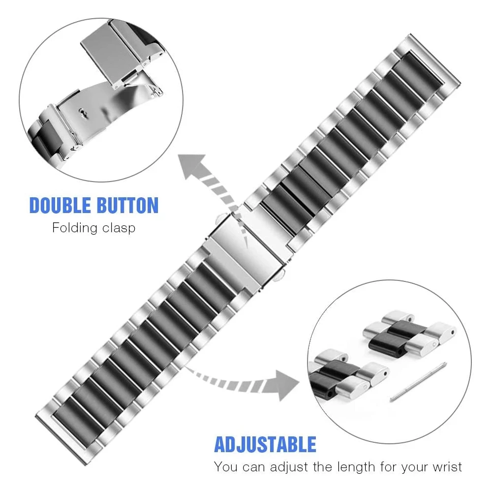 Stainless Steel Band for Samsung Galaxy Watch 3 41mm Classic Metal Strap Bracelet for Galaxy Watch3 45 Mm Wrist Strap Watchbands