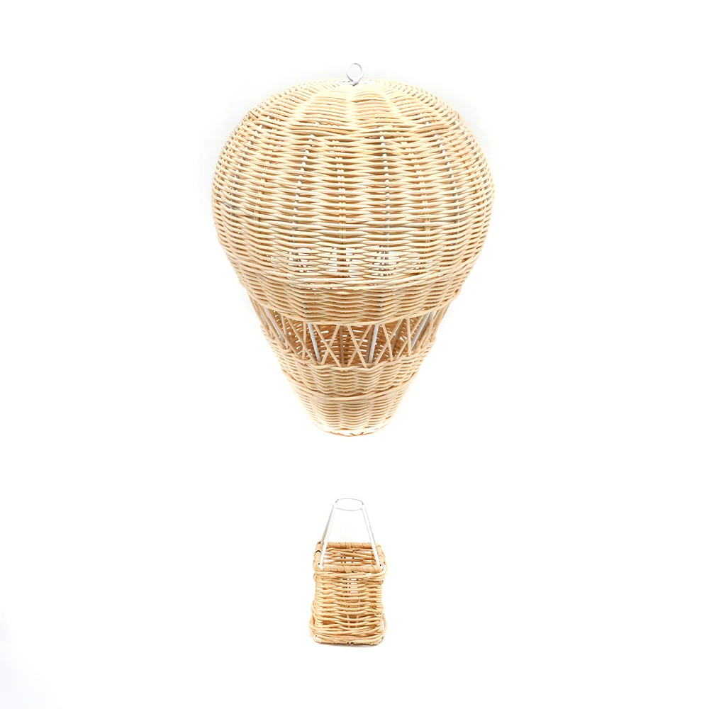 

Nordic Hand-Woven Rattan Hot Air Balloon Portable Natural Photography Prop Wall Hanging Living Room Home Decor Shop Window C41