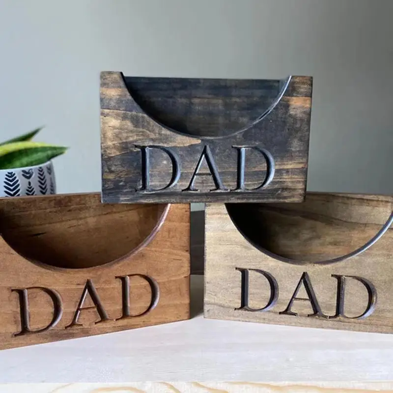 

Father's Day Baseball Hat Box Father's Day Wood Craft Hat Storage Box With DAD Carved Father's Day Wood Craft Baseball Hat Box