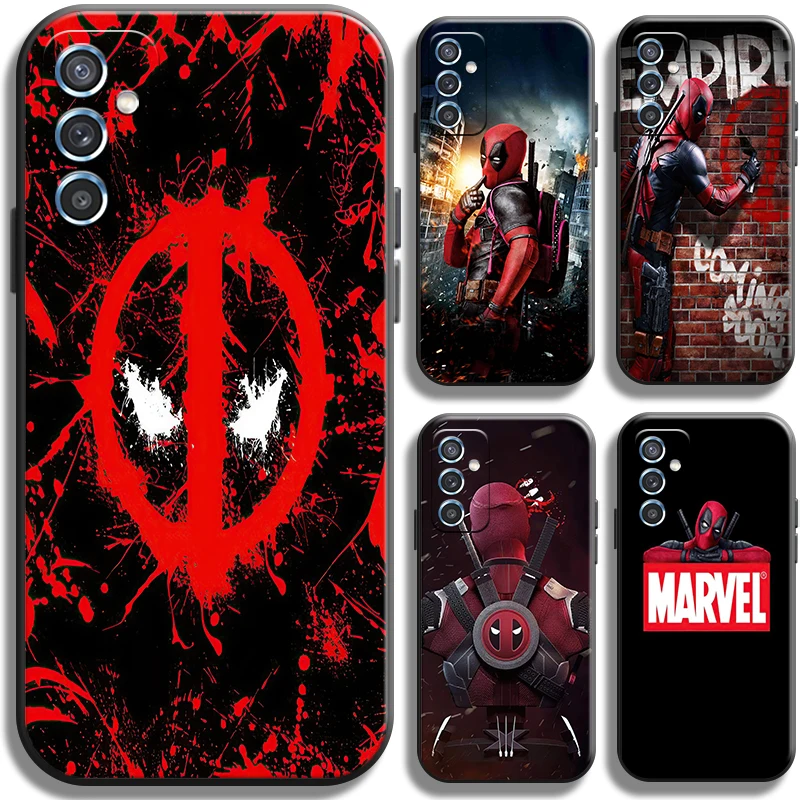 

Marvel Deadpool Phone Case For Samsung Galaxy M10 M11 M12 M20 M22 M30 M30S M31 M31S M32 M51 M52 5G Coque Liquid Silicon