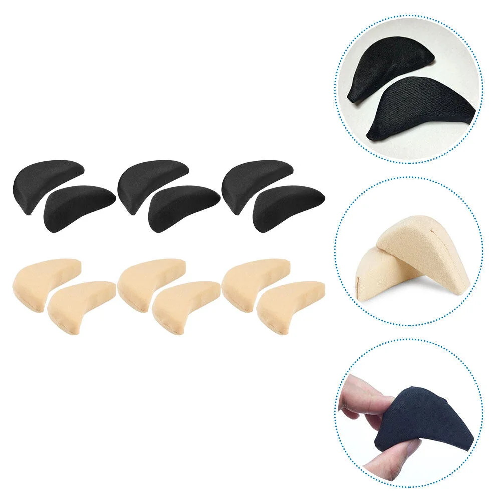 

6 Pairs Sponge Toe Plug Boot Heels Women Pads Shoe That Are Too Big Insert Shoes Filler Inserts Size Reducer Man