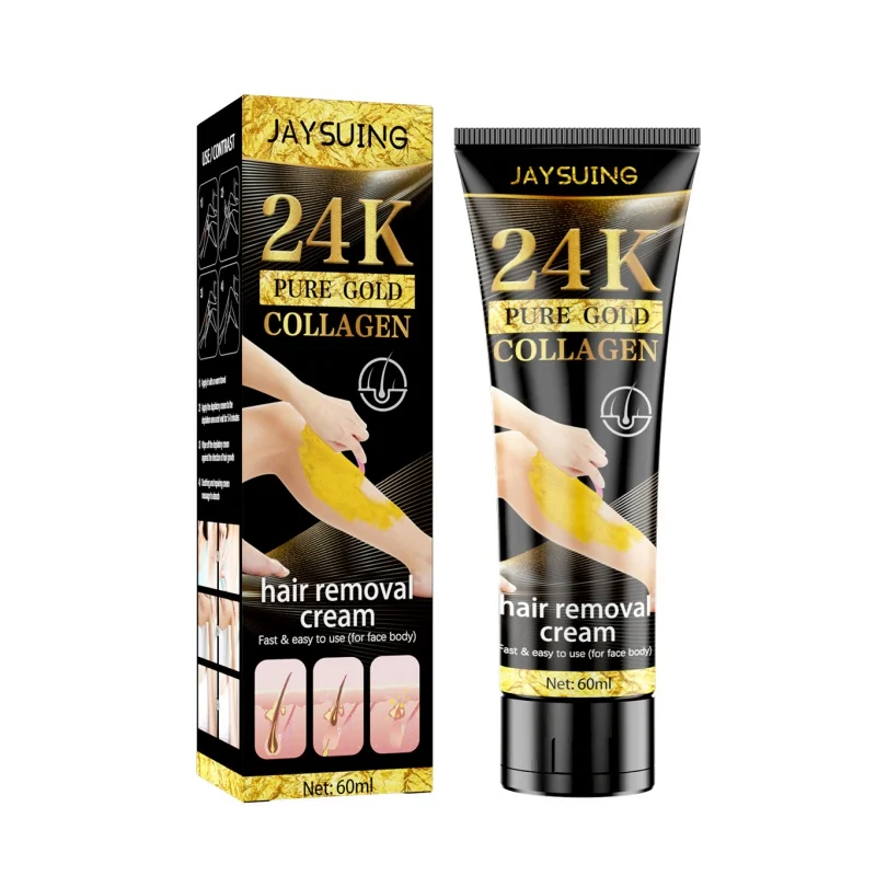 

100ml 24K Gold Collagen Hair Removal Cream Mild Nourish Smooth Fast Easy For Body Armpit Thigh Arm Hair Removal