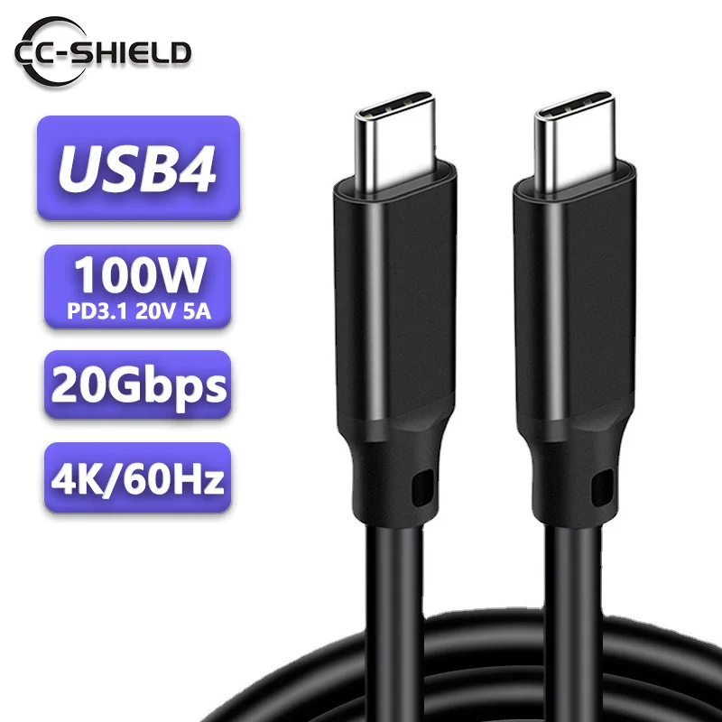 USB4 Кабель USB 4 Gen2 Type-C 20 Гбит/с PD3.1 100 Вт Быстрая зарядка 4K@60Hz видеотуннель USB3.2 USB3 2*2 Полнофункциональный кабель для передачи данных