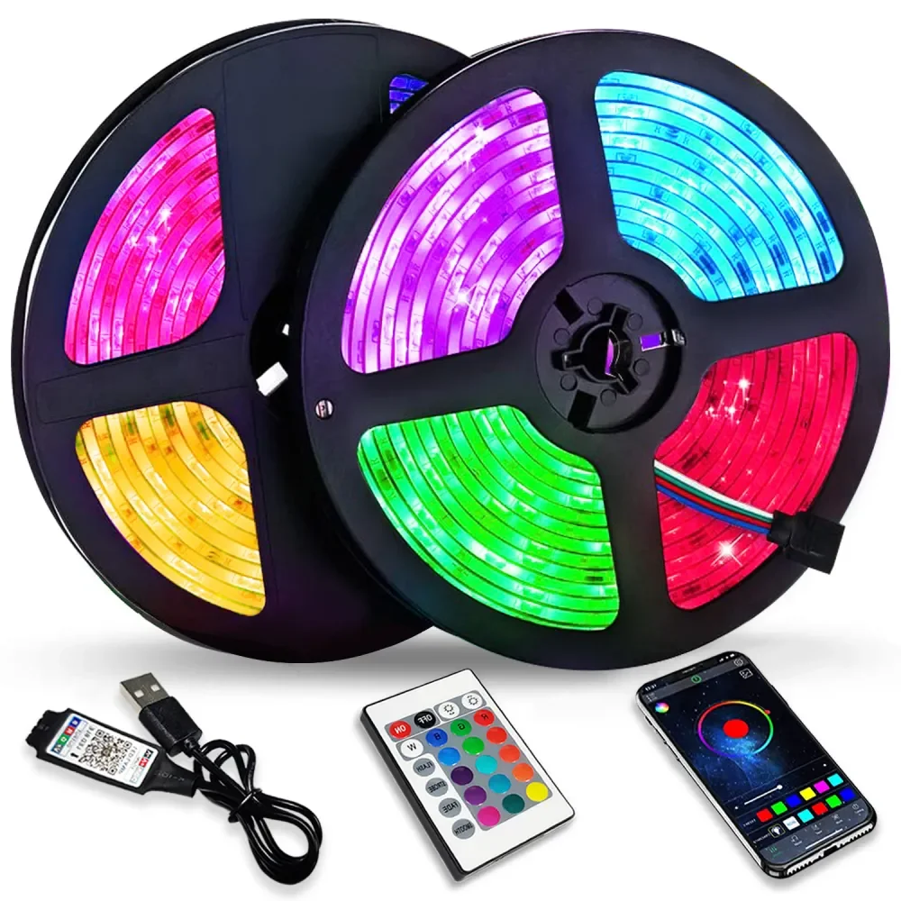 Фото Светодиодная лента STTL по заводской цене, умная, 5В USB, SMD 5050, 4м, 120 светодиодов, управление через приложение, RGB, для телевизоров разного размера №2
