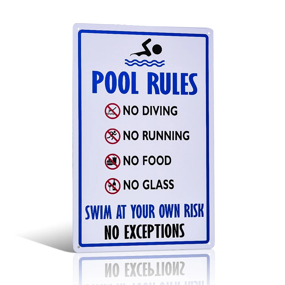 

Vintage metal Tin signs Pool RULES 20*30cm Tin Metal Sign