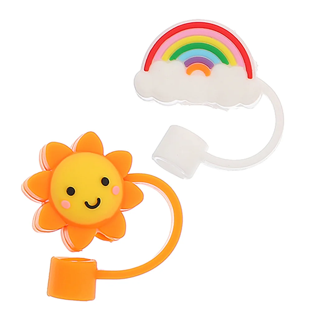 

Straw Covers Cover Tips Cap Silicone Drinking Caps Plugs Straws Reusable Tip Protector Plug Toppers Topper Cloud Cup Cartoon