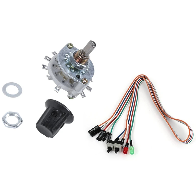 

Knob 2P5T 2 Poles 5 Position Band Channel Rotary Switch & PC Case LED Lamp ATX Power Supply Reset HDD Switch Lead