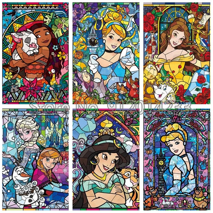 

Disney Princess Diamond Painting 5D Diy Full Drill Elsa Snow White Cinderella Diamond Embroidery Mosaic Rhinestone Cross Stitch