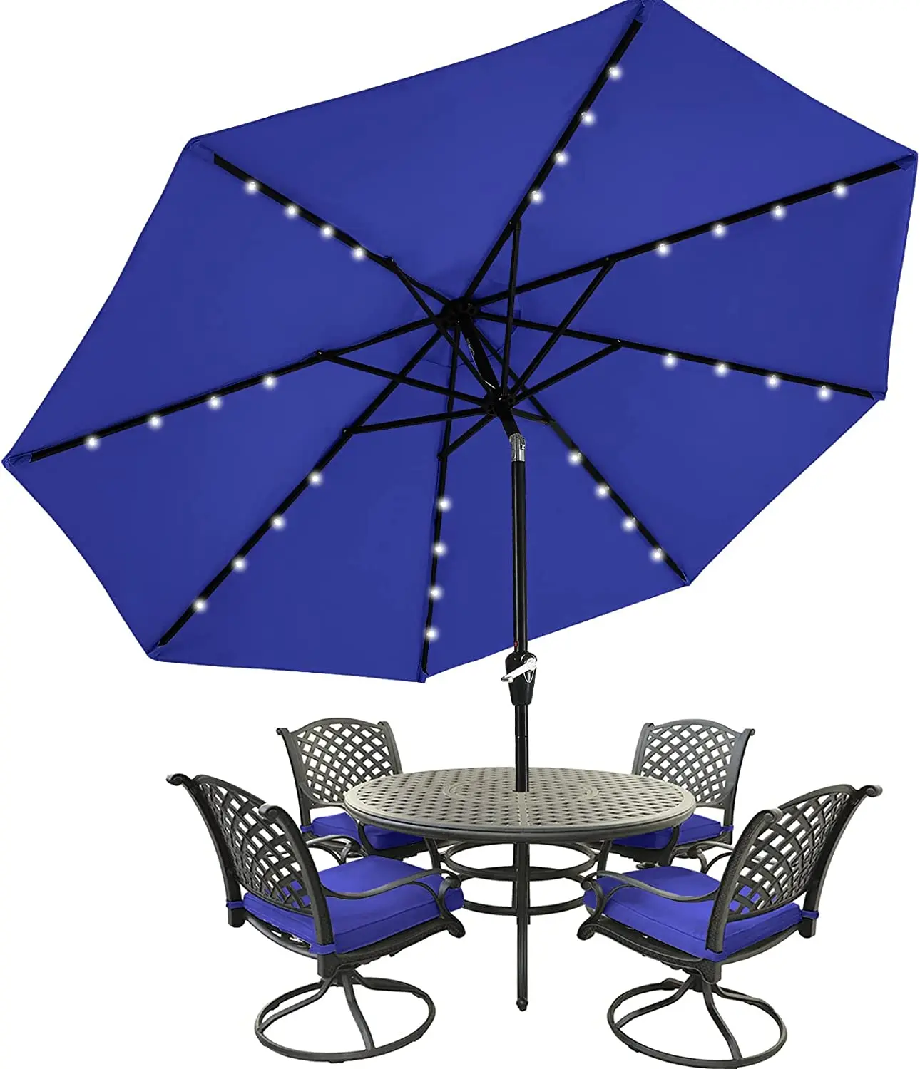 

Зонт POPTOP для внутреннего дворика с 32 солнечными фотолампами-8 ребрами (9 футов, бирюзовый)