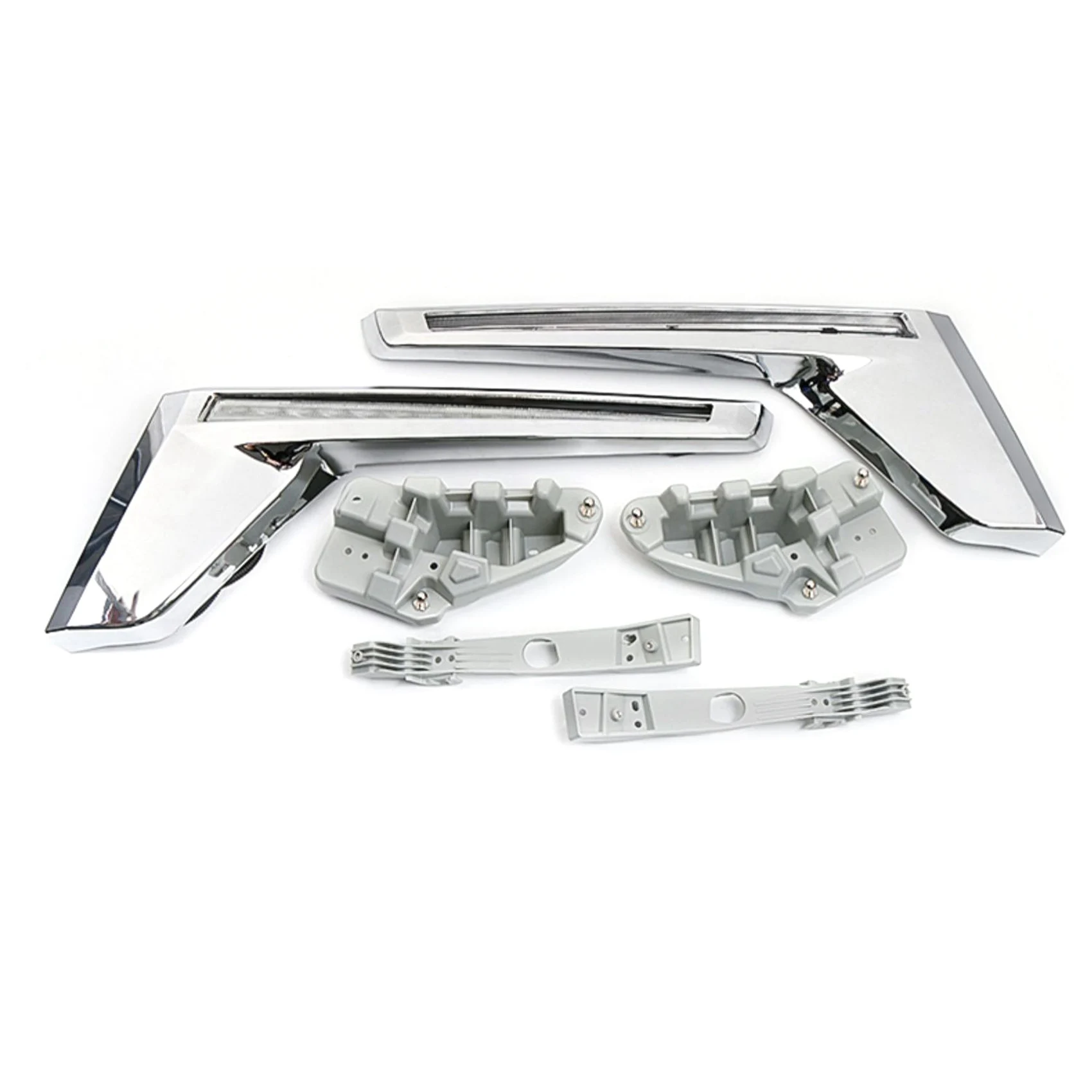 

Светодиодные дневные ходовые огсветильник DRL, сигнальная лампа в сборе, предупреждающие огни для Toyota Land Cruiser FJ200 LC200 2016-2020, серебристые