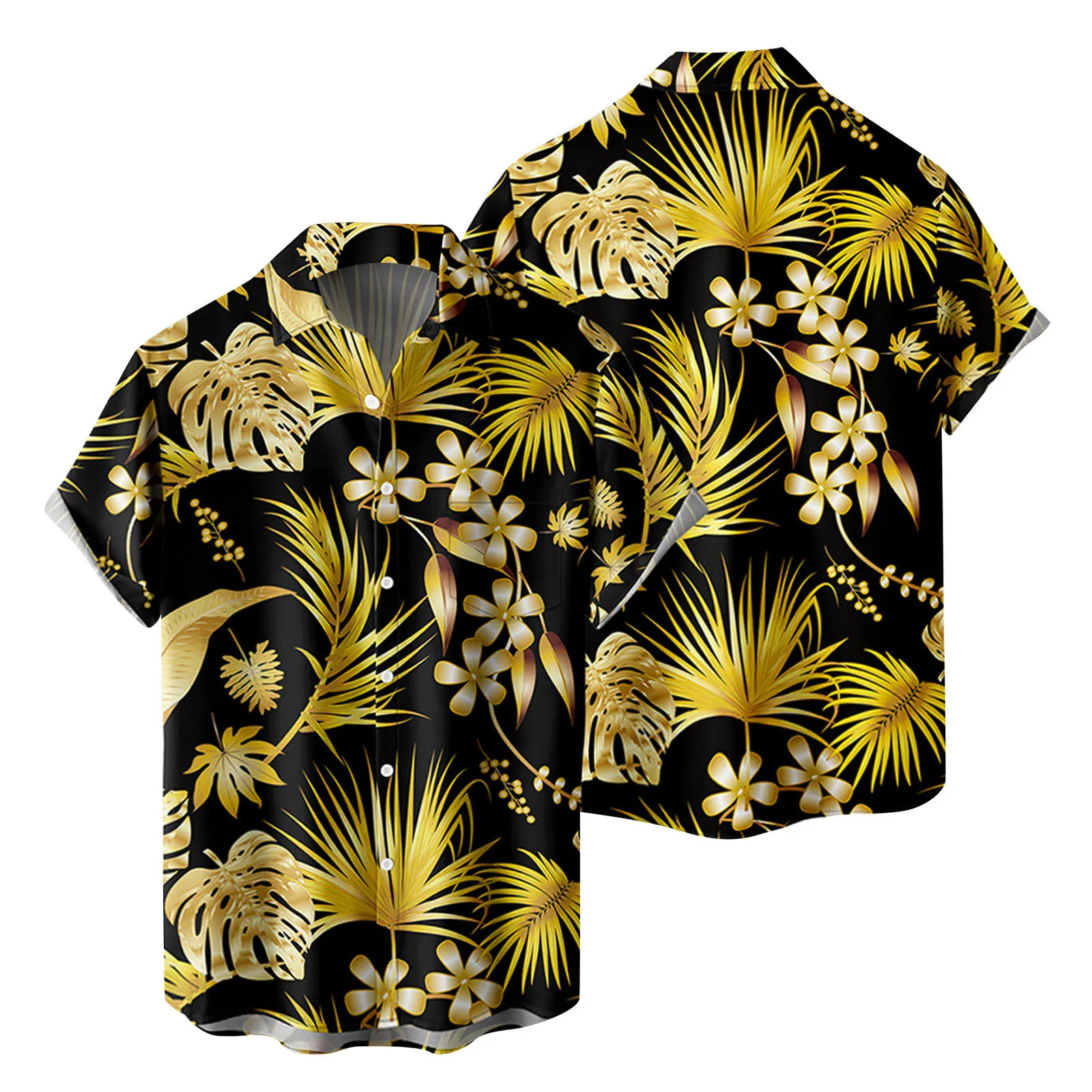 

Shirt Button Mens Fashion And Leisure 3D Digital Printing Buckle Lapel Short Sleeve Shirt Top Mens Thermal Raglan Long Sleeve