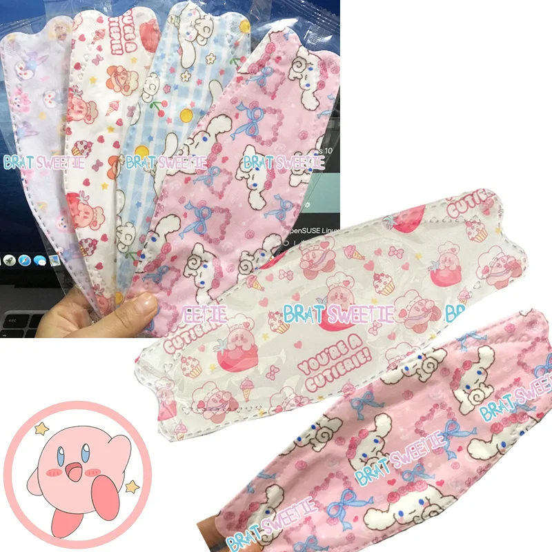 

Kawaii Cinnamoroll одноразовые маски Star Kirby Stellalou маска с принтом 4-слойная Защитная 3-мерная маска подарок для взрослых и детей