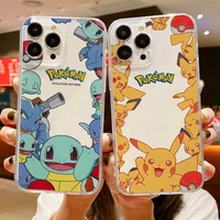 pokemon pikachu phone case for iphone 13 12 pro max 7 plus xs xr xs max 13 pro 7 8 6s transparent phone c hot silicone case gift