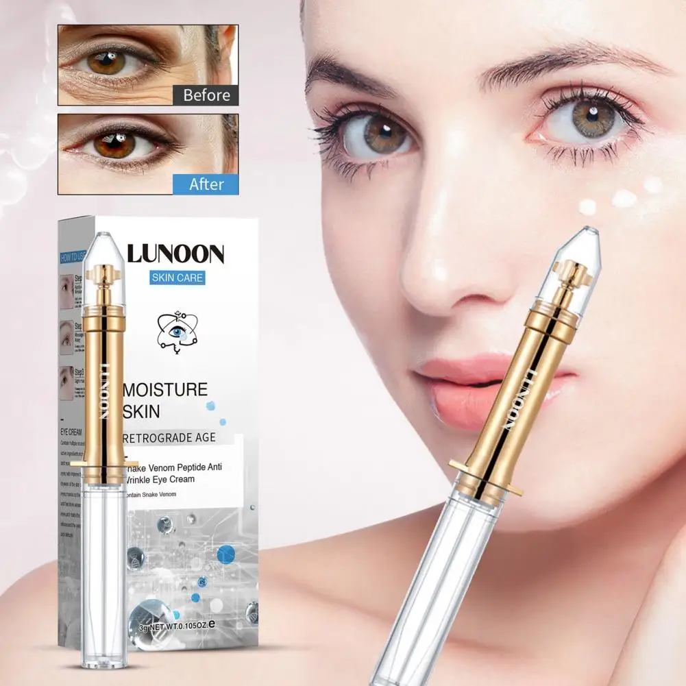 

2Pcs 3ml Eye Care Cream Natural Fast Absorb Smooth Eliminate Dark Circles Snake Venom Peptide Anti Wrinkle Eye Cream for Women