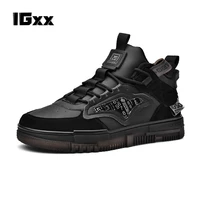 igxx men all match hacker punk casual shoes fashion high boot new style for men hot sale hacker shoes male lighted ankle boots