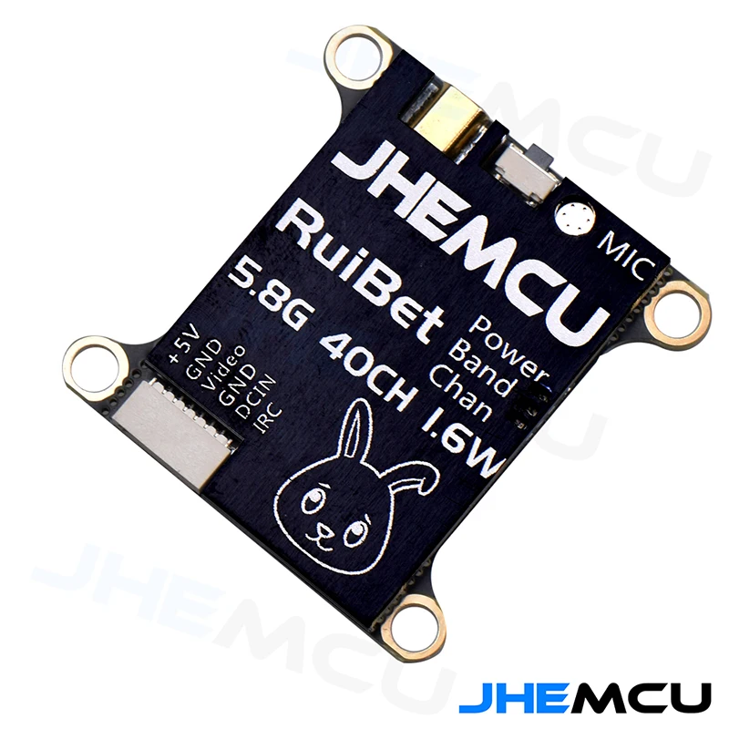 

JHEMCU RuiBet Tran-3016W 5.8G 40CH 1.6W PitMode 25mW 200mW 400mW 800mW 1600mW Adjustable VTX 2-6S 30X30mm for FPV Drones