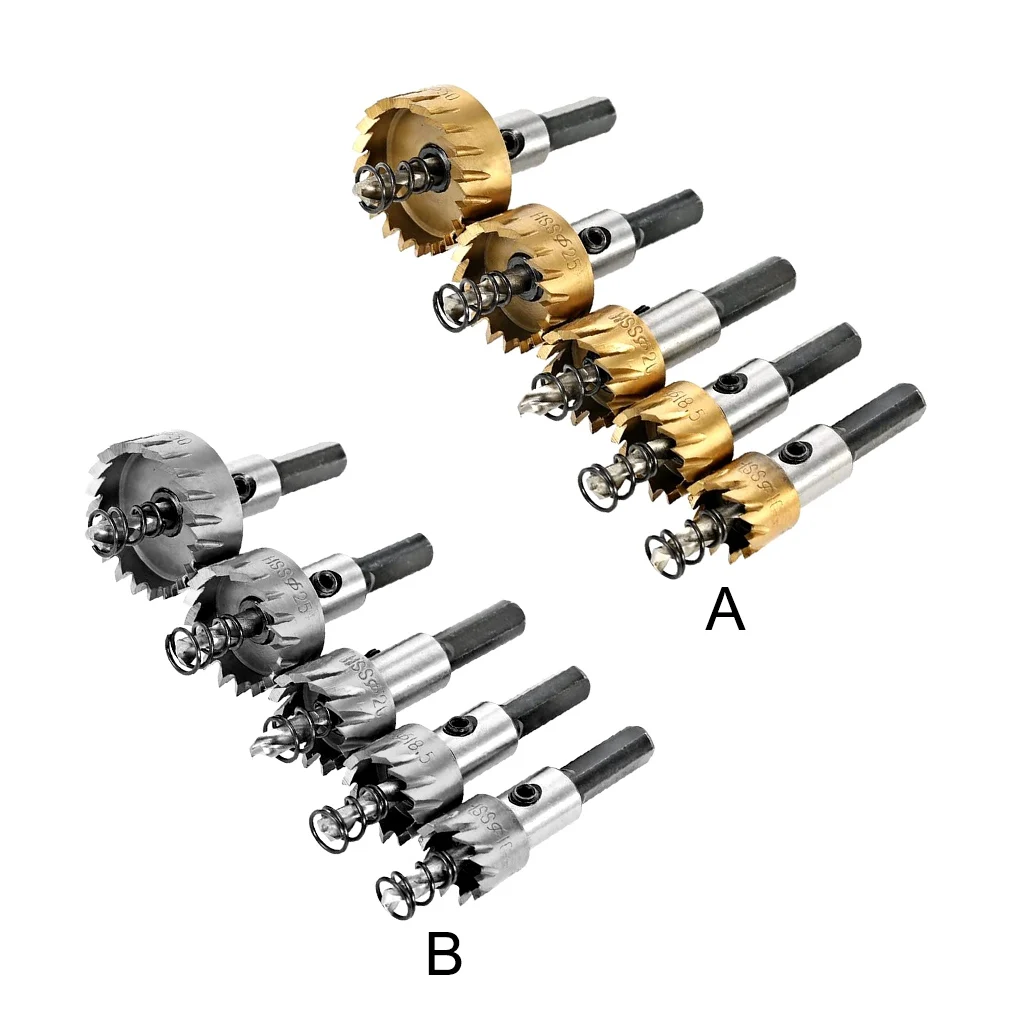 

5 Packs Hole Saw Opener Drill Bits Metalworking Woodworking High-speed Steel 16mm 18 5mm 20mm 25mm 30mm Hand Tools Wood