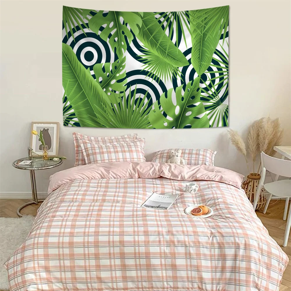 T-Tropical P-Plants Palm Leaf Chart Tapestry Home Decoration Hippie Bohemian Divination Wall Hanging Decor