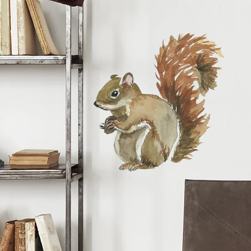 

Wall stickers cute squirrel kids room bedroom home decor can remove wall stickers home decoration accessories for living room