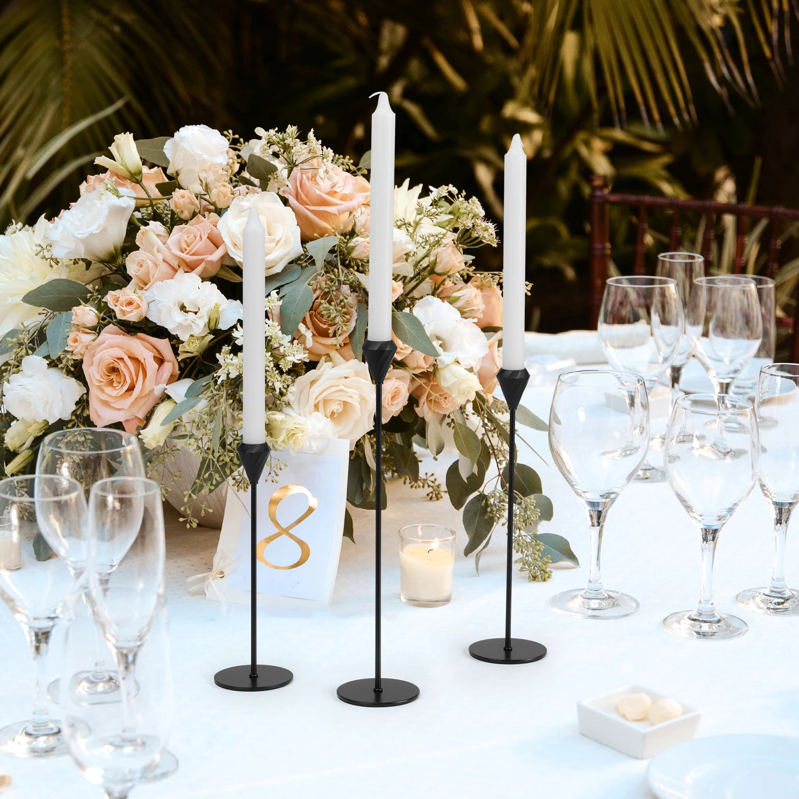 

Wedding Candle Holders 5/3Pcs/Set Metal BarParty Living Room Home Decor Candlestick Candle Stand Candelabra