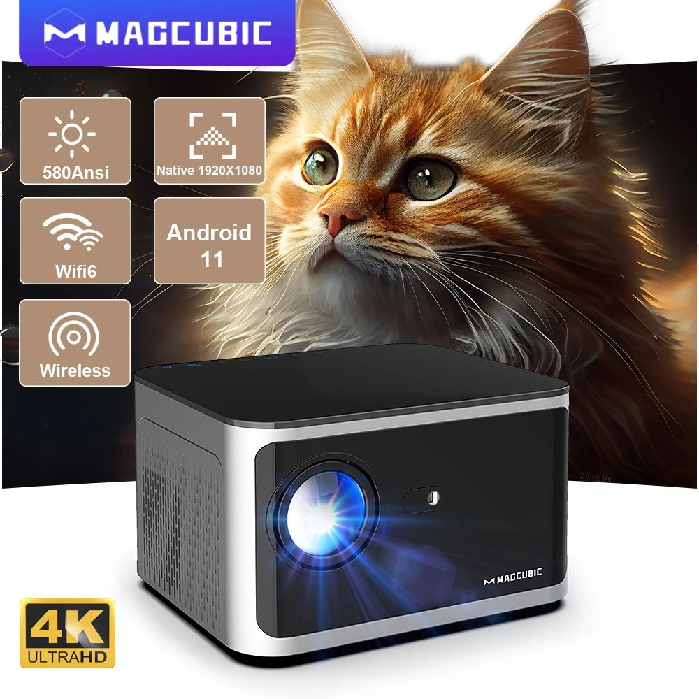Умный проектор Magcubic, Android 11, 4K, Wi-Fi6, BT5.0, домашний ...