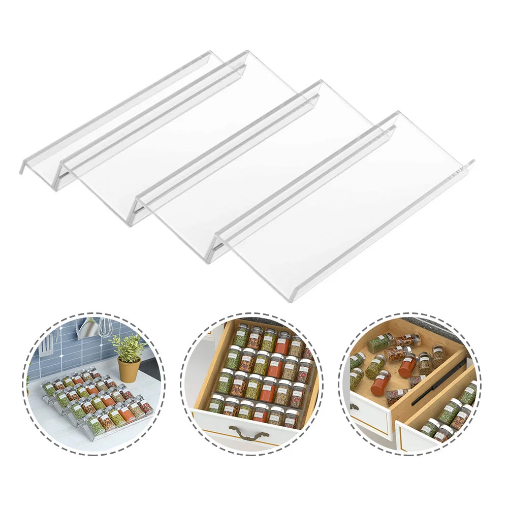 

1 Set Acrylic Spice Shelf Organizer Expandable Spice Rack Seasoning Bottle Storage