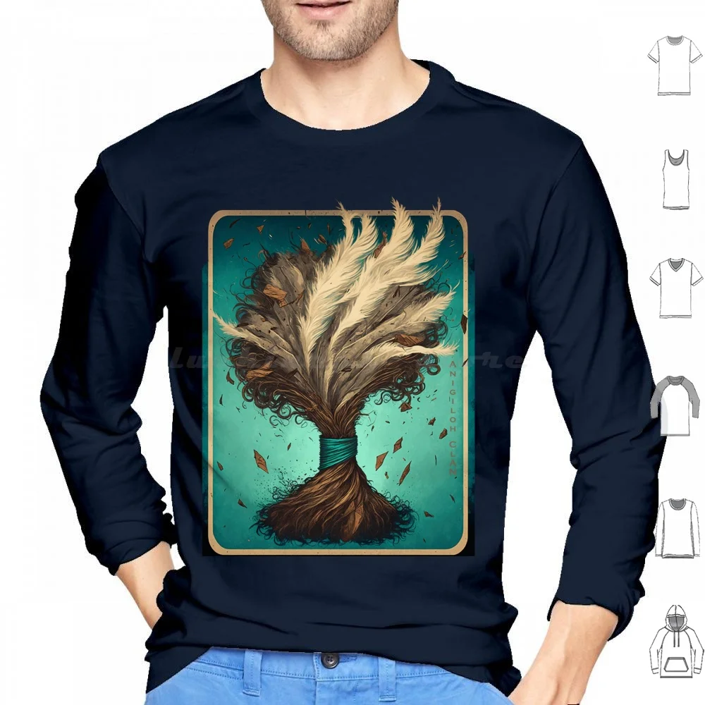 Толстовка Longhair Clan-Anigiloh из хлопка с длинным рукавом длинные волосы Cherokee Clan Twisters