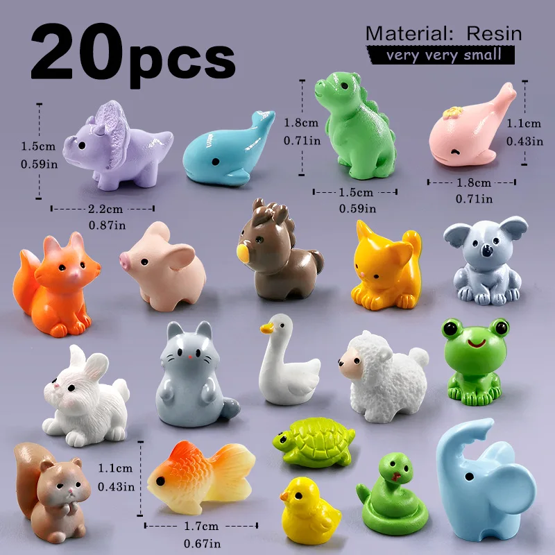 

Мини-фигуры животных из смолы, 20 шт.