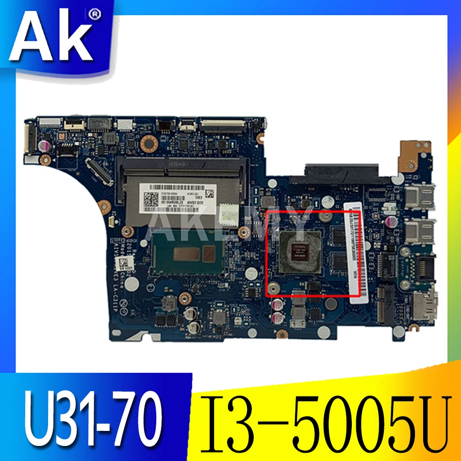 

Akemy LA-C311P Laptop motherboard AIVS3/AIVE3 for Lenovo IdeaPad U31-70 original mainboard W/ I3-5005U GT920M 100% Fully Tested