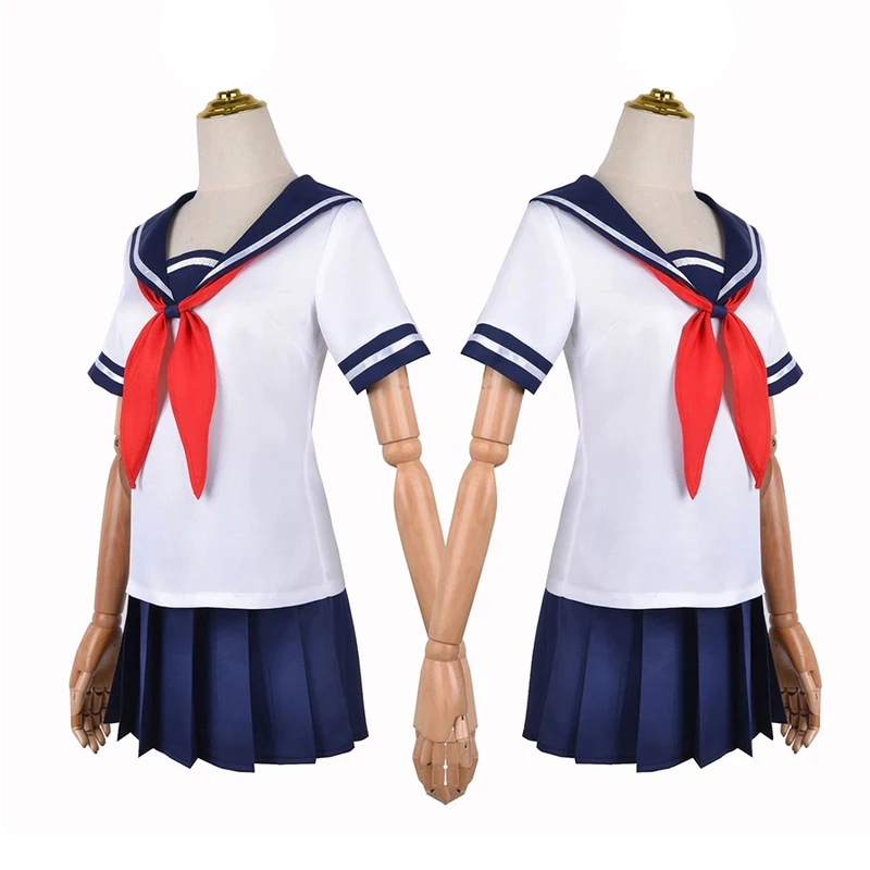 Фото Женская темно-синяя матросская юбка для косплея по игре Yandere Simulator (Аяно Айши), школьная форма JK, Хэллоуин №4