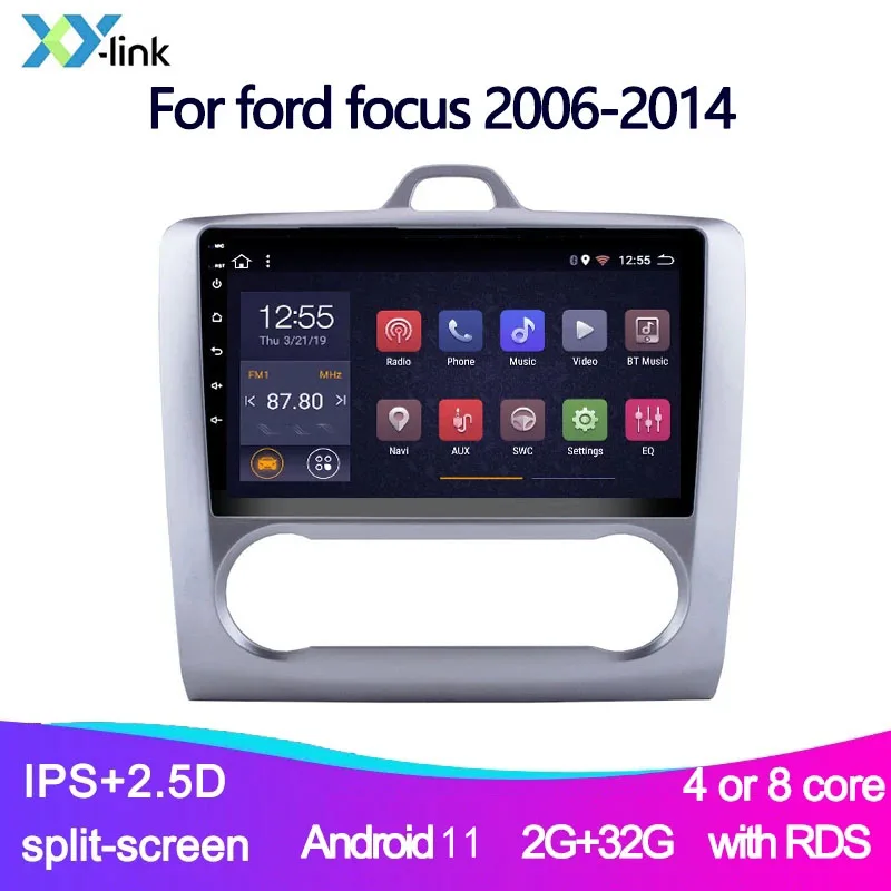 Автомагнитола 9 дюймов Android 11 мультимедийный видеоплеер для Ford Focus EXI MT 2 3 Mk2 2006-2014