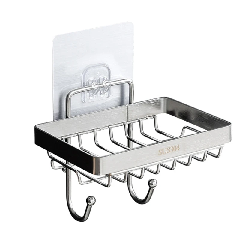 

Wall-mounted Storage Shelf Stainless Steel Soap Holder Durable Soap Saver Strong Rustproof Sponge Holder Easy to Clean