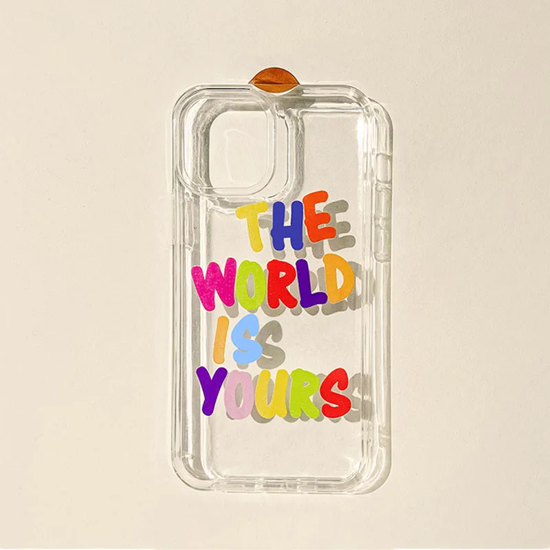 

For Apple Iphone 7 8 Plus X XS XR 11 Pro Max 12 13 Case Clear Transparent The World Is Yours Girl Back Soft Silicone Cover