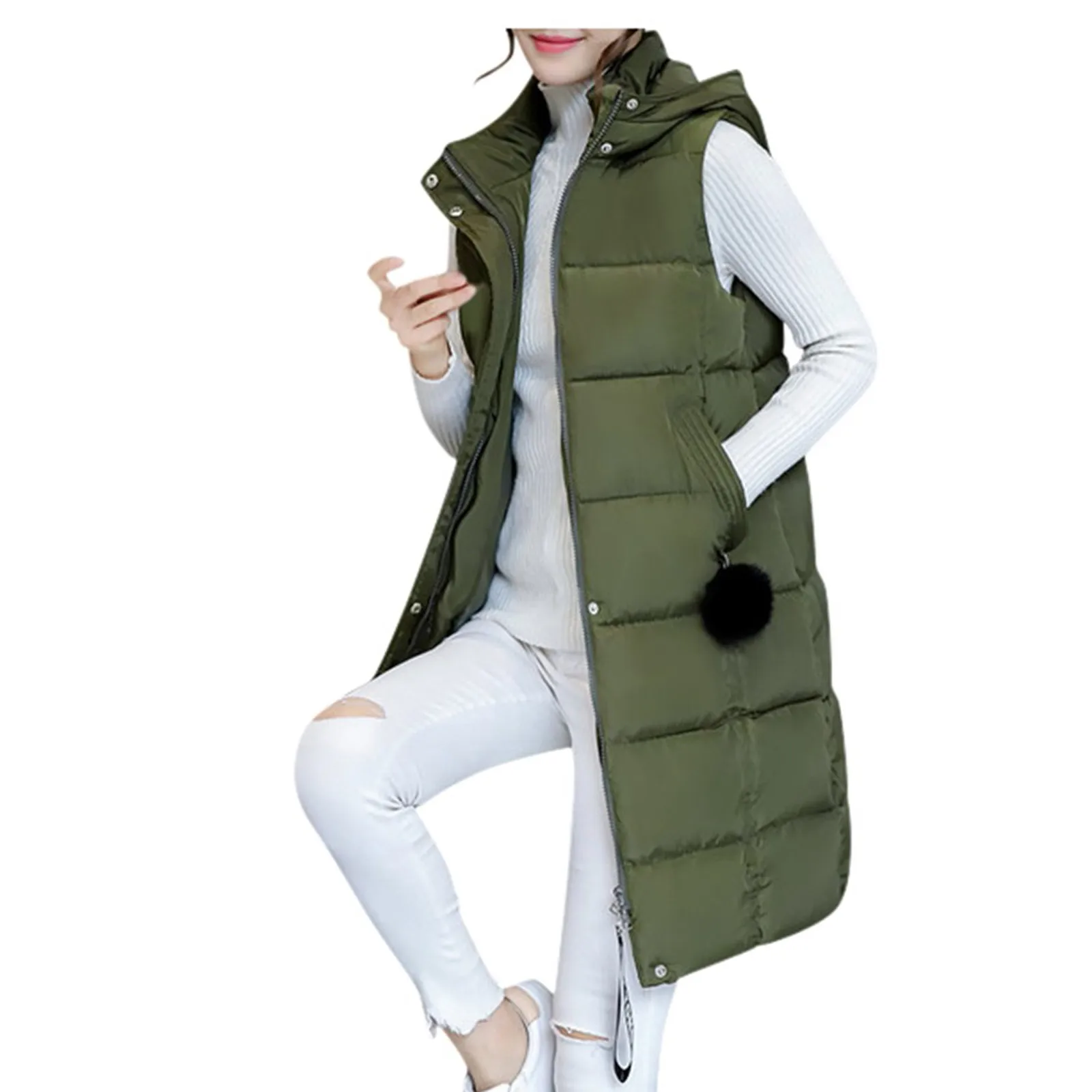 

Fashion to Blouse Women Keep Warm Vest Hooded Sweatshirt Sleeveless Coat Plus Size Coat crop top women
