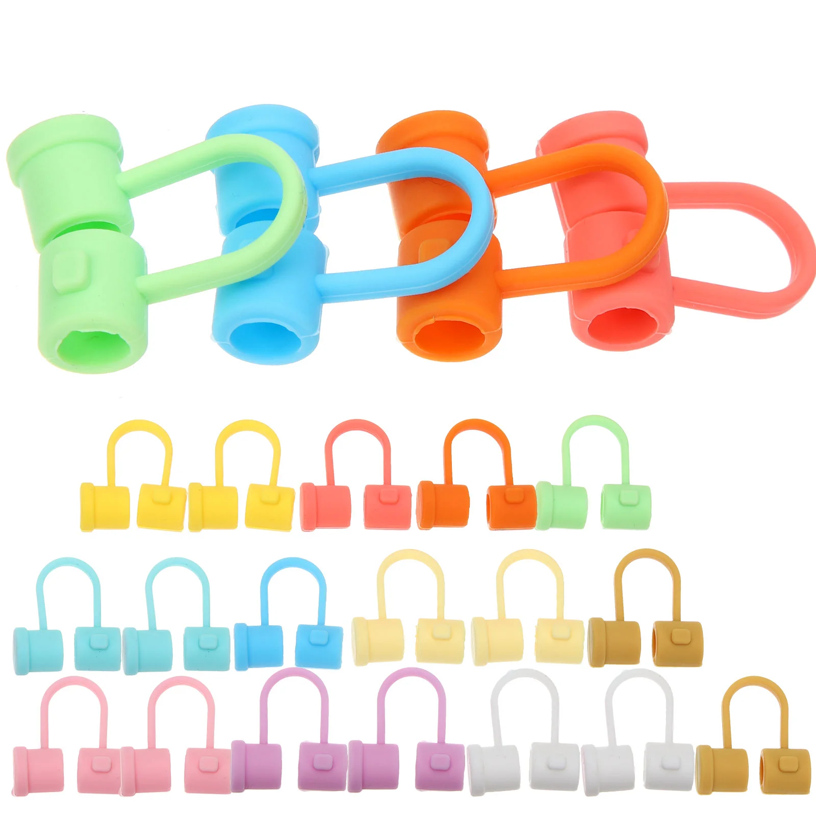 

24 Pcs Silicone Straw Stopper Tip Covers Reusable Straws Seal 3x1.2cm Caps Silica Gel