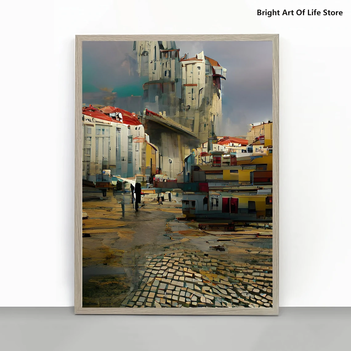 Лиссабон город Португалия городской пейзаж поп-арт красочная печать