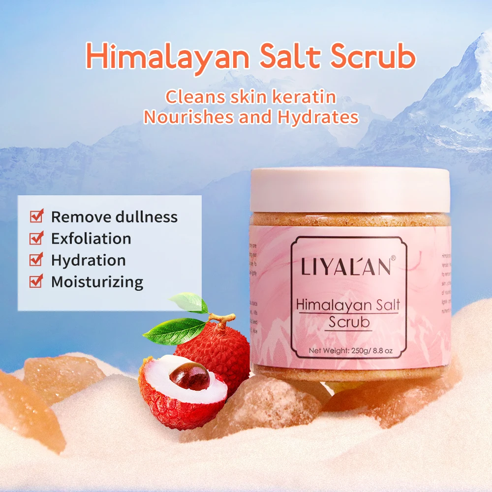 Розовый скраб для тела из гималайской соли с маслом Ши Соль Мертвого моря