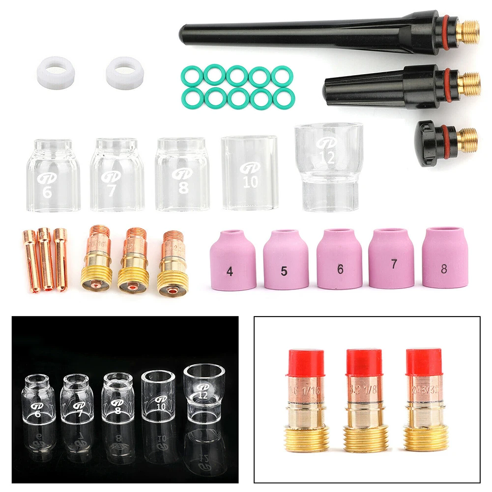 

31Pcs TIG Welding Torch Stubby Gas Lens #12 Pyrex Glass Cup Kit For WP-17/18/26 Welding Accessories Consumer Electronics Tools