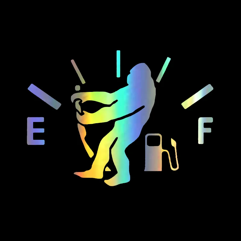 

15,3*11,2 см Bigfoot топливный датчик автомобильные наклейки смешные отражающие наклейки виниловые на 3D автомобильный Стайлинг Черный/лазерный