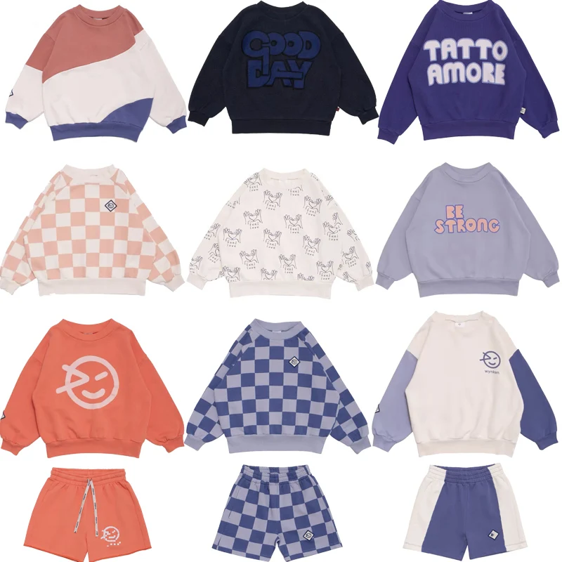 2023 New Spring Kids Sweaters Wyn Brand Boys Girls Cute Print Sweatshirts Baby Child Toddler Cotton Outwear Tops Clothes Winter