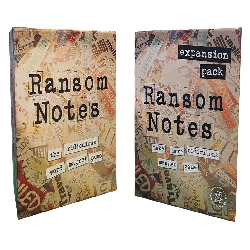 Фото Ransom Notes — беспокойно веселая игра для вечеринок с магнитом для взрослых, 3 игрока, нотатки Ransom и первые карты расширения №2