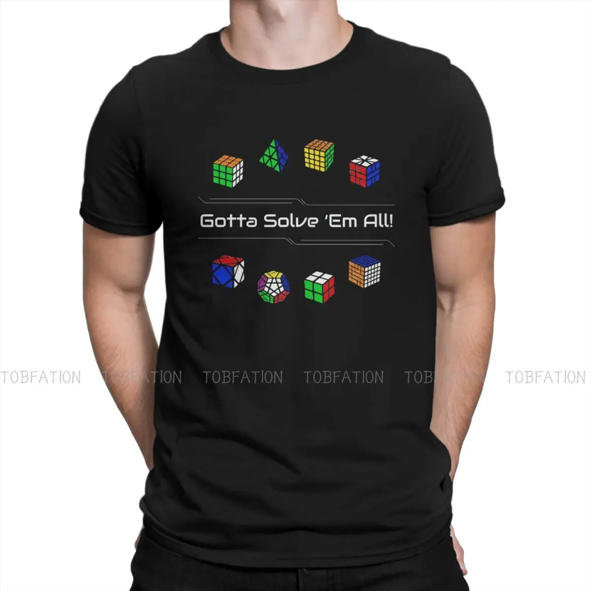 

Gotta Solve 'Em All! Puzzles TShirt For Male Magic Square Clothing Style T Shirt Comfortable Printed Fluffy