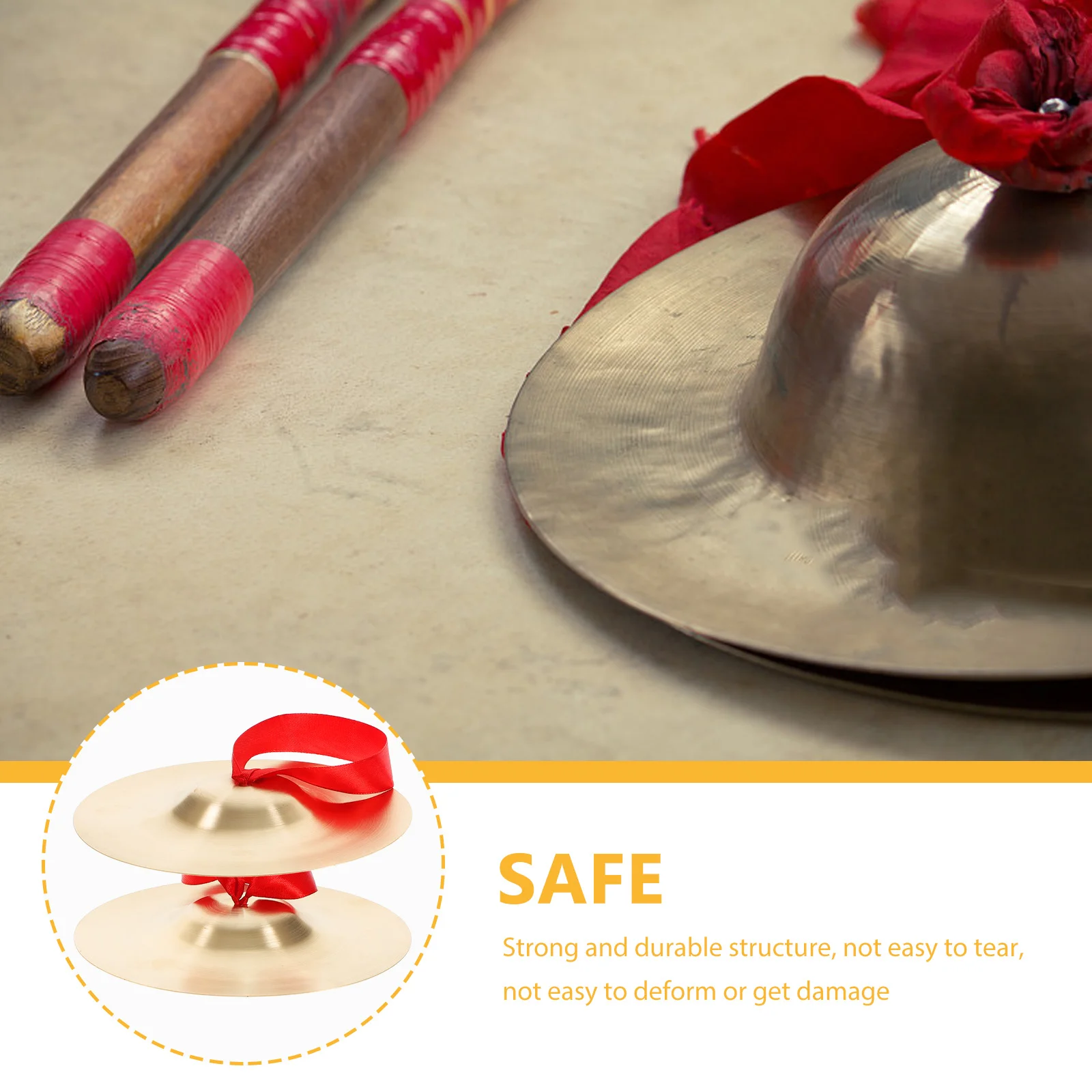 Music Copper Cymbal Child Percussion Instrument Cloth Small Cymbals for Finger Kids