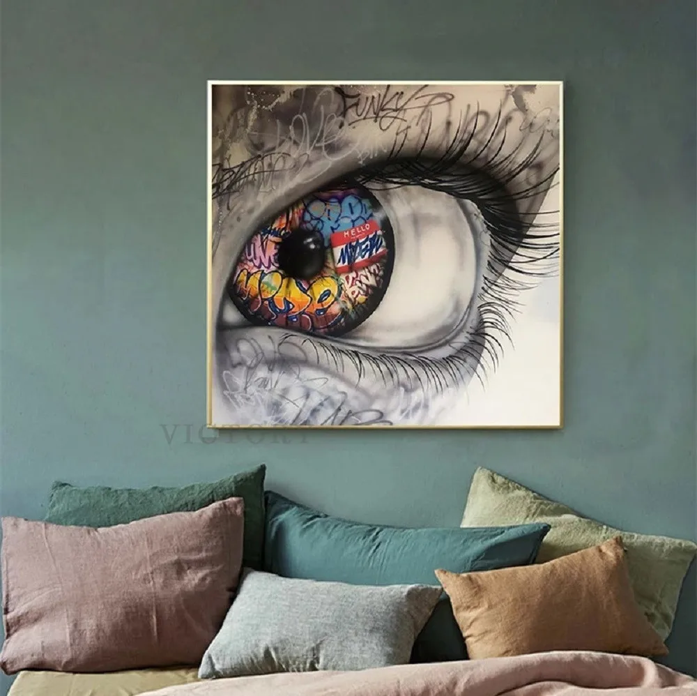 

Graffiti Eye Art Modular Posters and Prints On Canvas Wall Art Painting Big Eyes Picture for Living Room Cuadros Home Room Decor